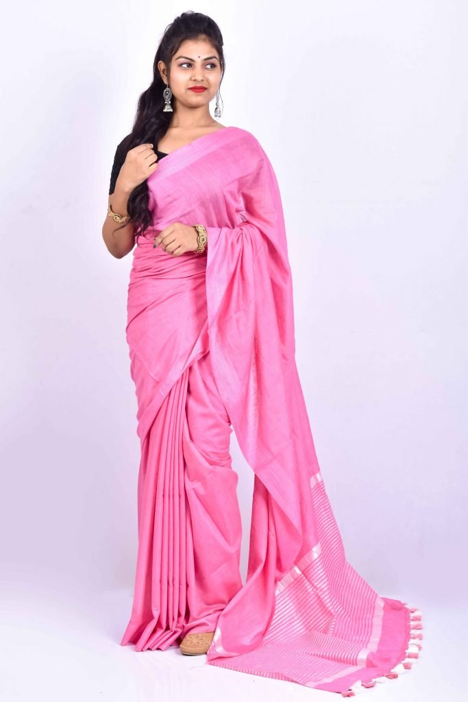 Pink Mulmul Pure Cotton Sarees – Dailybuyys