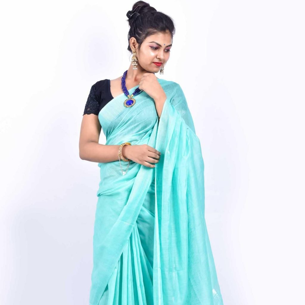Nayanthara in Brown Linen Saree - MS Handloom